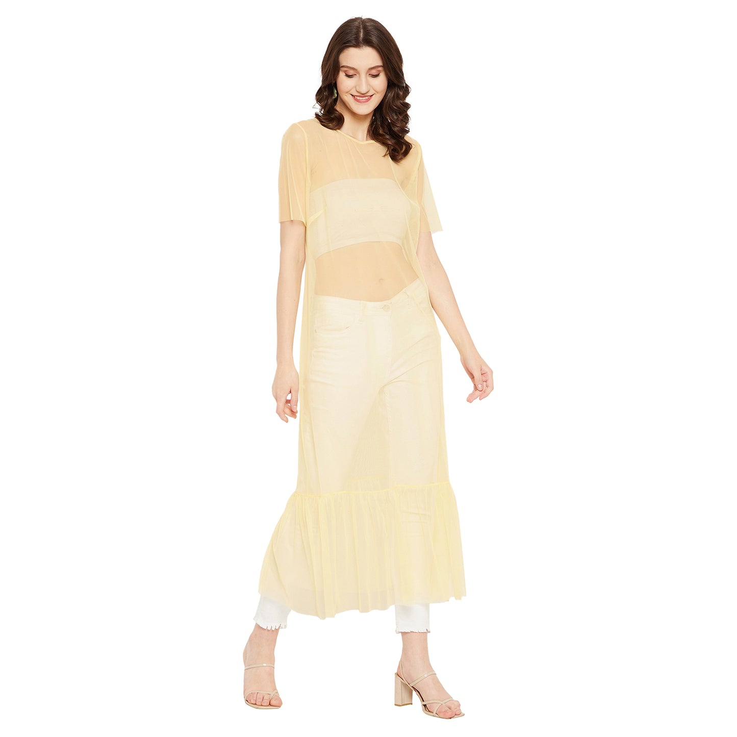 LY2 Sheer yellow Tulle Dress
