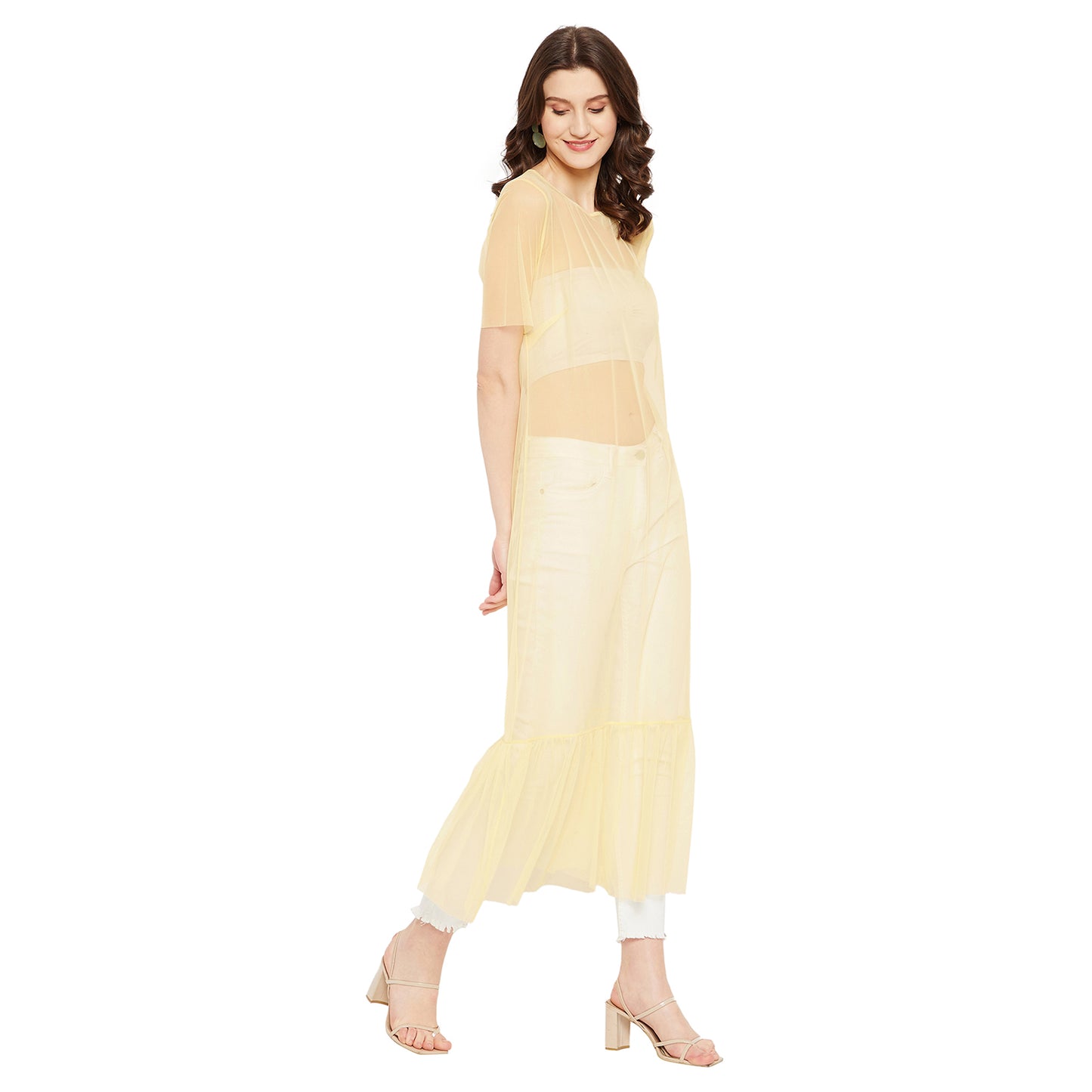 LY2 Sheer yellow Tulle Dress