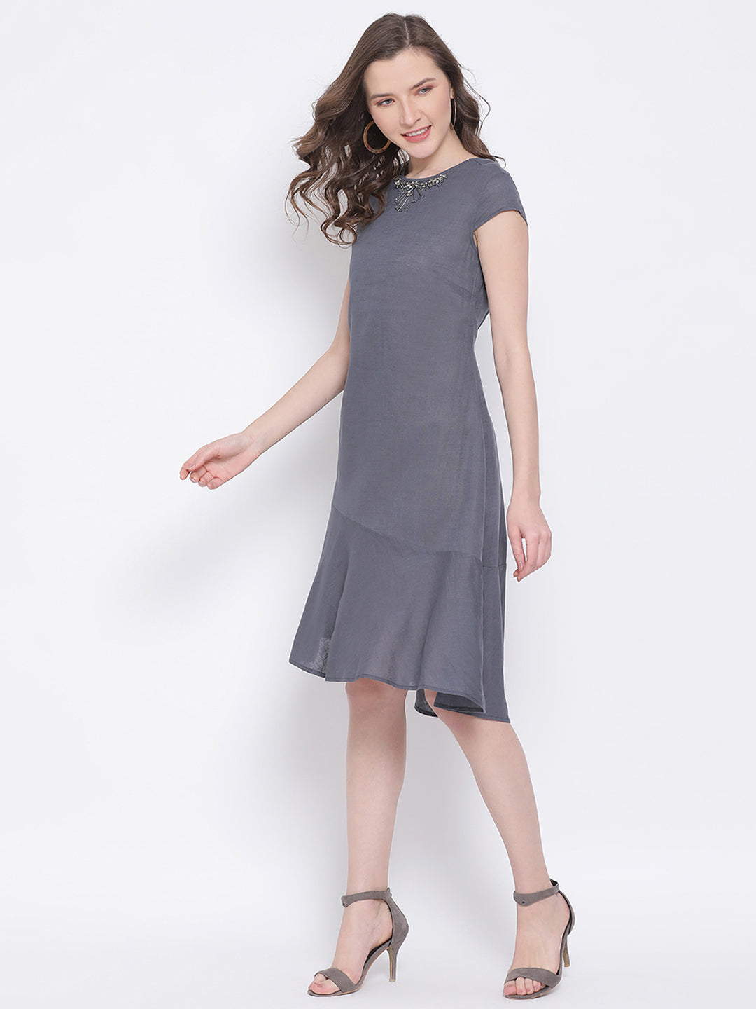 LY2 Cotton hand embelleshed dress