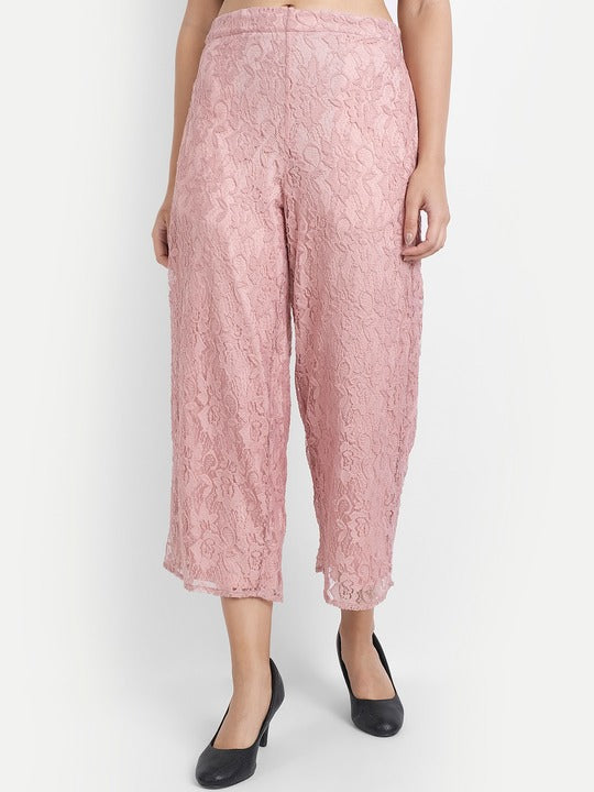 LY2 Elegant beautiful floral lace ankel length trouser